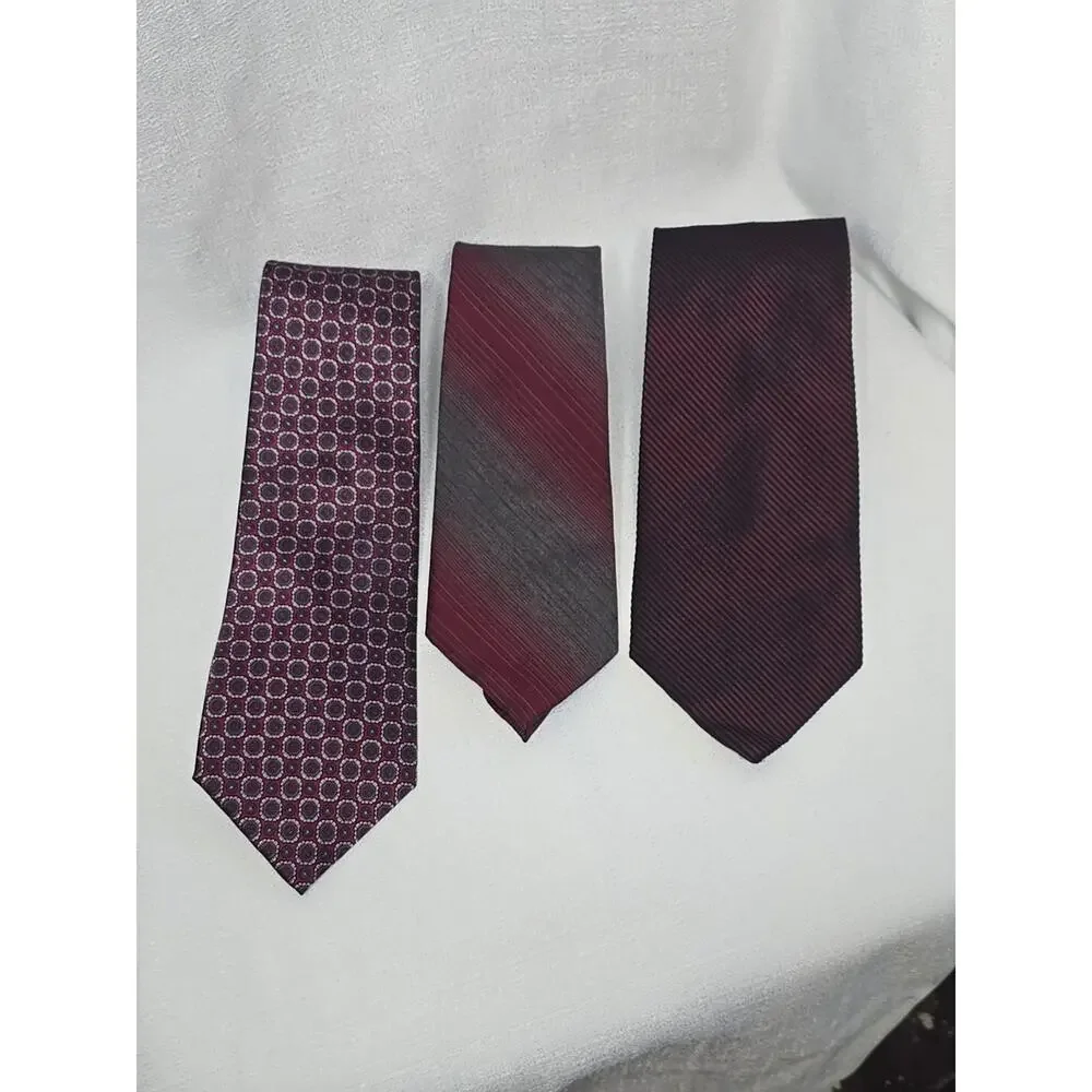 Lot of 6 Vintage Ties Designer Neckties Burgandy Collection Mallard Paisley Silk
